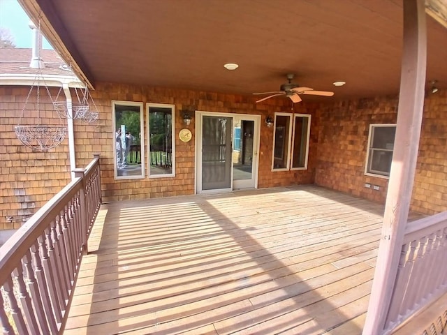 deck featuring ceiling fan