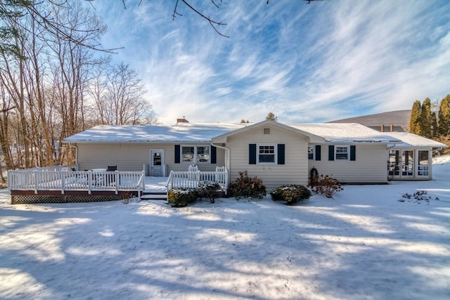 view of front of house featuring a deck