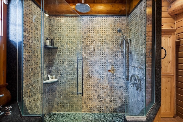 bathroom featuring walk in shower