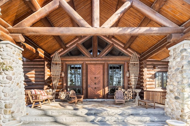 property entrance with french doors