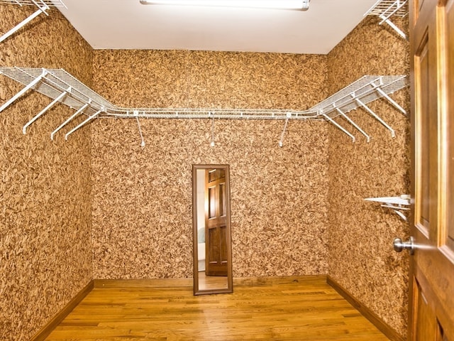 walk in closet featuring hardwood / wood-style floors