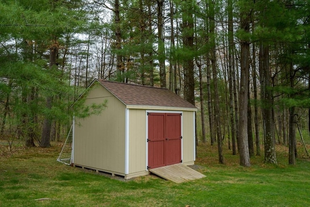 view of shed