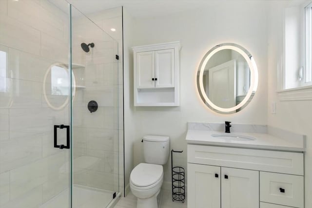 106 Broadway, Salem, MA 01970 - bathroom featuring toilet, vanity, and a stall shower