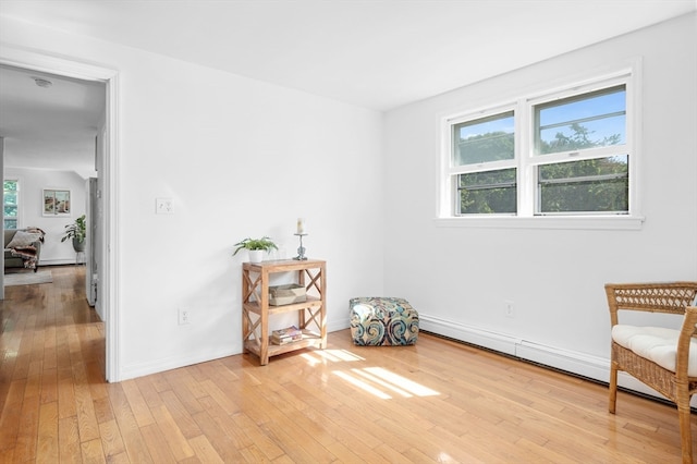 sitting room featuring light wood-type flooring