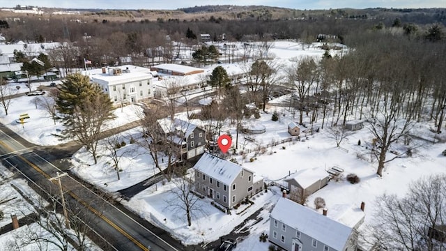 view of snowy aerial view