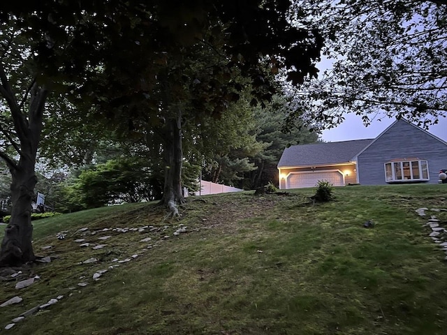 4 Mark Ln, Milton, MA 02186 - view of green lawn with a garage