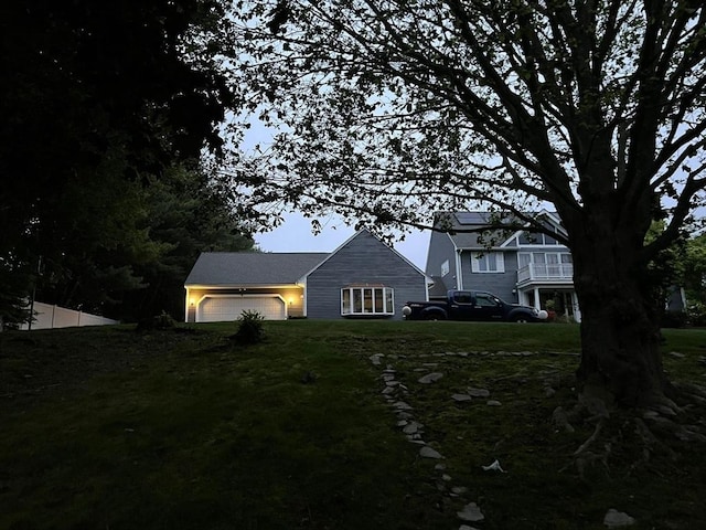 4 Mark Ln, Milton, MA 02186 - view of front of house with a garage and a front yard