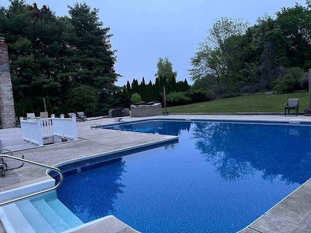 4 Mark Ln, Milton, MA 02186 - outdoor pool featuring a patio and a lawn
