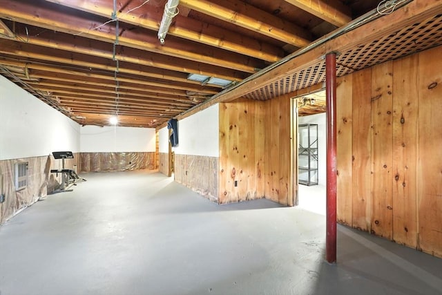 161 Farmington Rd, Amherst, MA 01002 - unfinished below grade area featuring wood walls and a wainscoted wall