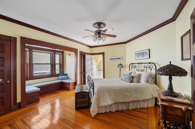 2 Bluff Rd, Hull, MA 02045 - bedroom with light wood finished floors, ornamental molding, and ceiling fan