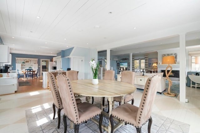 view of tiled dining room