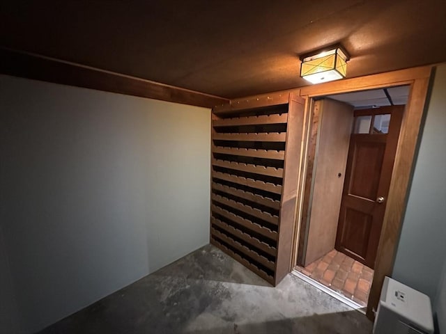 view of wine cellar