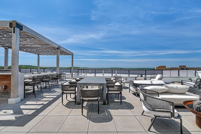 191 Washington St Unit 318, Boston, MA 02135 - view of patio with a pergola, outdoor lounge area, and outdoor dining area