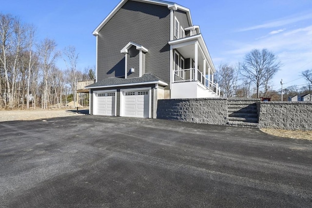 view of home's exterior with a garage