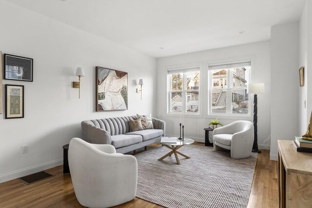 living room featuring hardwood / wood-style floors