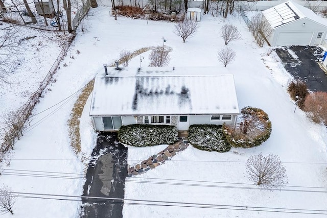 view of snowy aerial view