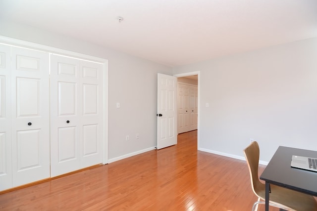 office featuring hardwood / wood-style floors