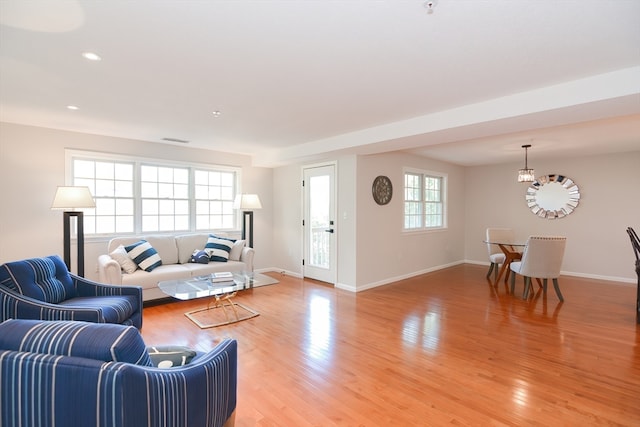 living room featuring hardwood / wood-style floors