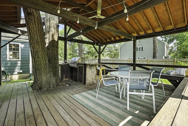 7 Vermont Ave, Natick, MA 01760 - wooden terrace with a grill and outdoor dining area