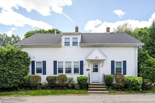 17-1 Parkers Ln Unit 1, Waltham, MA 02453 - view of front facade featuring a chimney