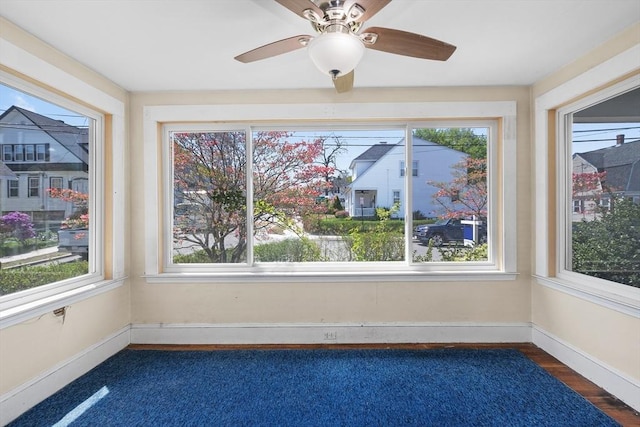 view of unfurnished sunroom