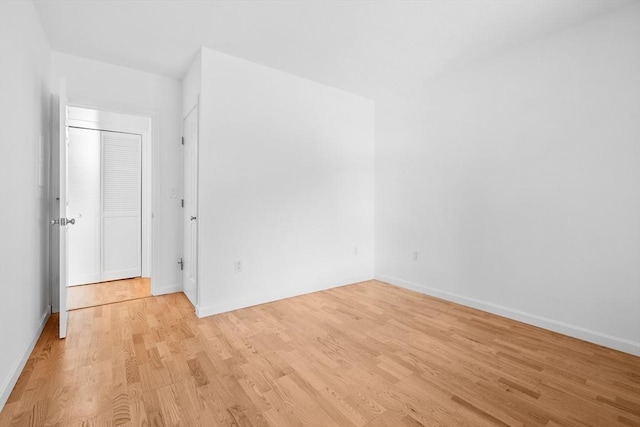 empty room featuring light wood-type flooring