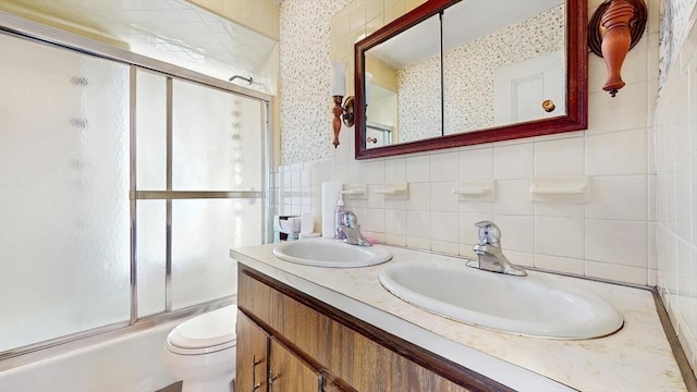 11 Quincy Ave, Norwood, MA 02062 - full bath with shower / bath combination with glass door and double vanity