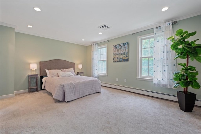 501 Lexington St Unit 35, Waltham, MA 02452 - bedroom with crown molding, carpet floors, recessed lighting, and baseboards