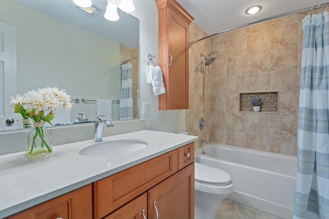 501 Lexington St Unit 35, Waltham, MA 02452 - bathroom featuring shower / tub combo with curtain, vanity, and toilet