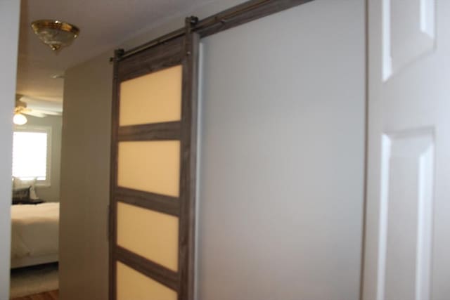hall with a barn door