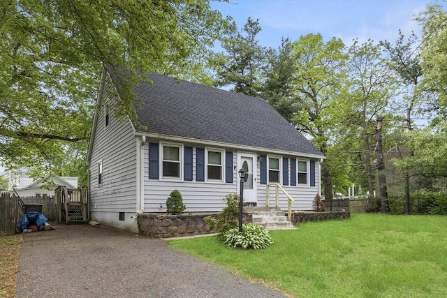 53 Kalish Ave, Enfield, CT 06082 - new england style home featuring roof with shingles and crawl space