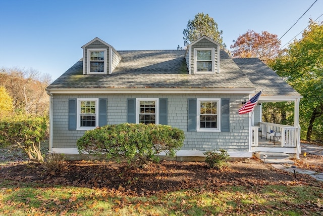 view of new england style home