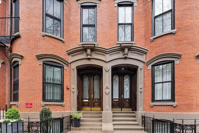 8 Rutland Sq Unit 2, Boston, MA 02118 - entrance to property with french doors and brick siding