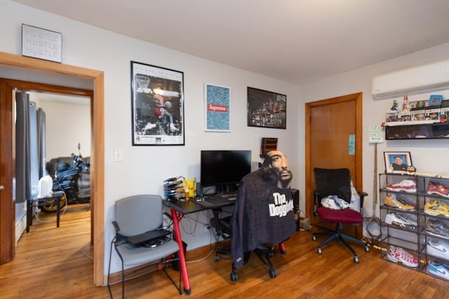 76 Blackstone River Rd, Worcester, MA 01607 - office space with wood finished floors and a wall mounted air conditioner