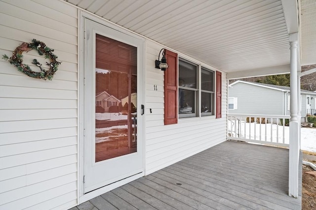 wooden deck with a porch