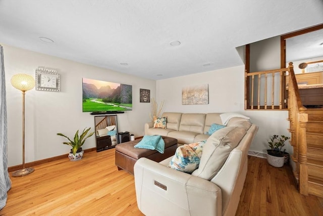 living room featuring hardwood / wood-style flooring