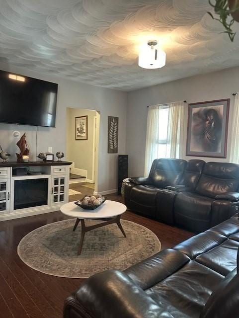 living room featuring hardwood / wood-style floors