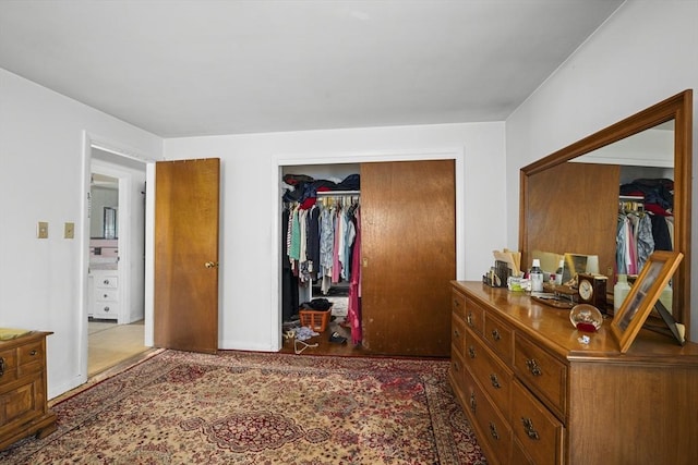 bedroom featuring a closet