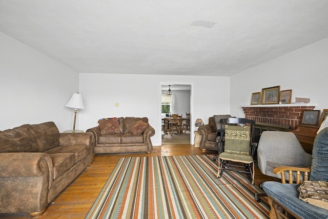 living area featuring wood finished floors