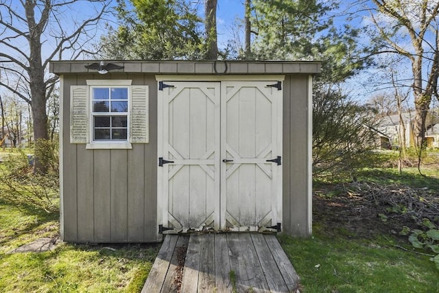 view of shed