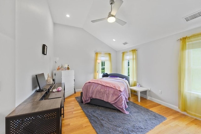 7 Garvey Rd Unit 7, Woburn, MA 01801 - bedroom with vaulted ceiling, wood finished floors, a ceiling fan, and recessed lighting