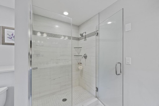 7 Garvey Rd Unit 7, Woburn, MA 01801 - bathroom featuring a stall shower and recessed lighting