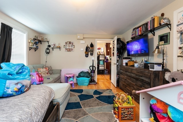 bedroom featuring light wood-type flooring