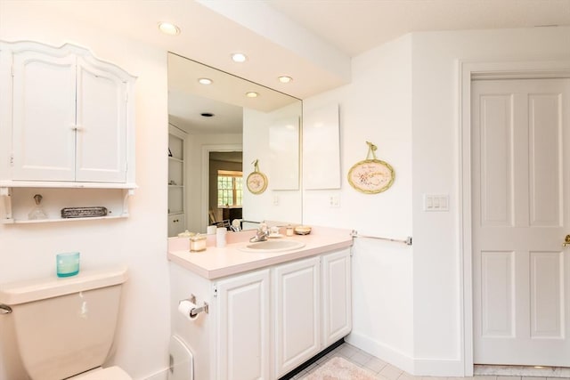 15 Hampton Ct Unit 15, Mashpee, MA 02649 - bathroom with vanity, recessed lighting, and tile patterned floors