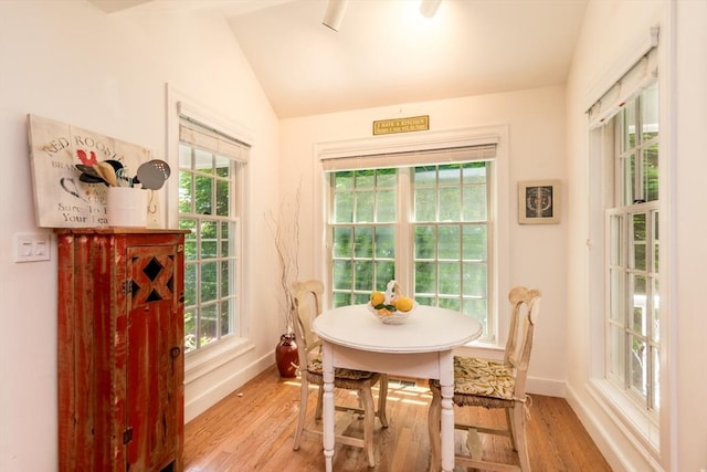 15 Hampton Ct Unit 15, Mashpee, MA 02649 - dining area featuring light wood-style floors, healthy amount of natural light, and vaulted ceiling