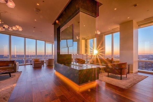 188 Brookline Ave Unit 23C, Boston, MA 02215 - welcome area featuring expansive windows and a view of city