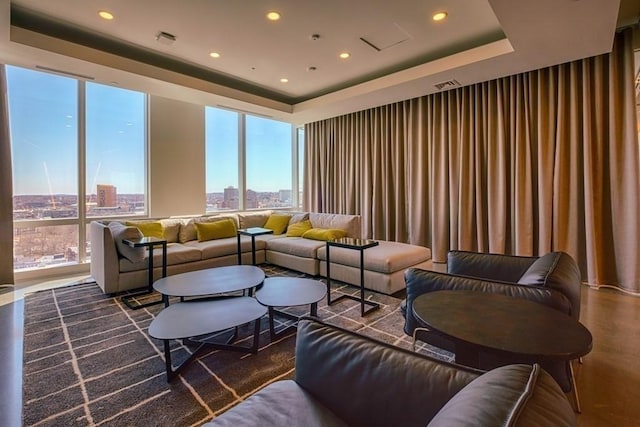 188 Brookline Ave Unit 23C, Boston, MA 02215 - cinema room with a raised ceiling and recessed lighting