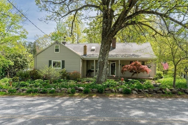 77 Center St, Ashburnham, MA 01430 - view of front of home featuring a chimney and covered porch