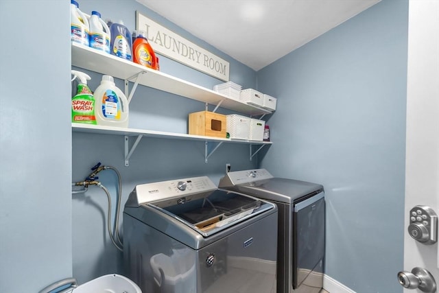 2 Ridge Rd, East Longmeadow, MA 01028 - laundry area with washer and dryer and baseboards