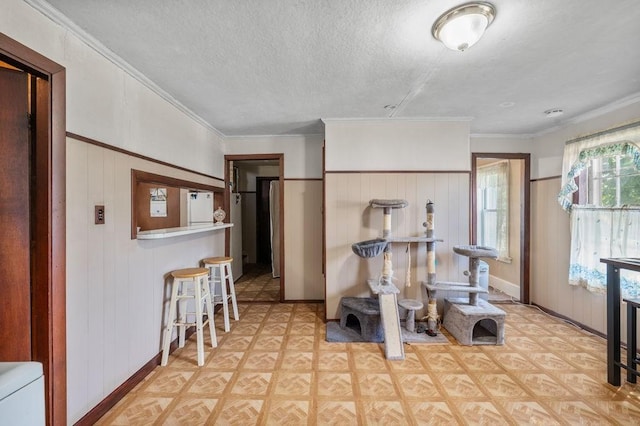 17-19 Whitehall Rd, Amesbury, MA 01913 - kitchen with a textured ceiling and crown molding